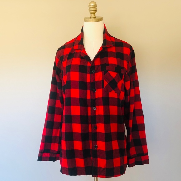 Large Women's Sleep Shirt Red Checks Long Sleeve Wondershop at Target - Picture 8 of 8